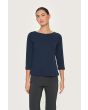 Naibu rib blouse with 3/4 sleeves
