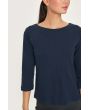 Naibu rib blouse with 3/4 sleeves