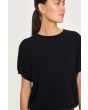 Cloud cashmere short-sleeved blouse