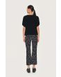 Ivory stickers flared trousers
