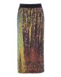 Oiled sequin skirt