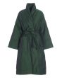 Changeant nylon coat with belt