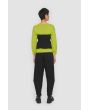 Wakasu wool blend blouse with 3/4 sleeve
