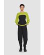 Wakasu wool blend blouse with 3/4 sleeve