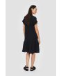 Crinckle check flounce dress