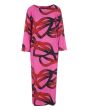 Black fan & red ribbon FSC long dress