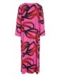 Black fan & red ribbon FSC long dress