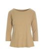 Globe rib blouse with 3/4 sleeve