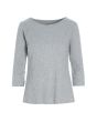 Globe rib blouse with 3/4 sleeve