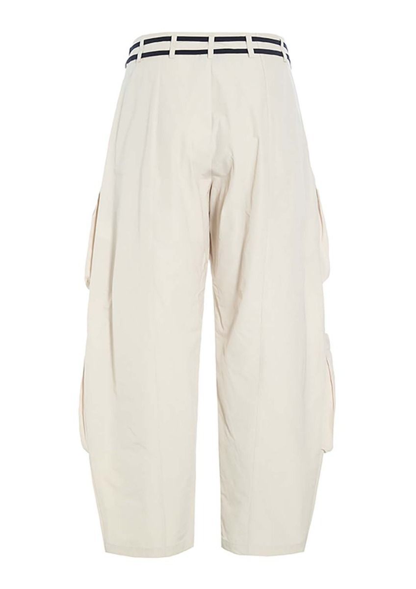 Fukkura poplin pants with tie-strings