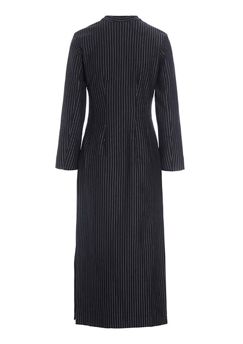 Pinstripe jersey long dress