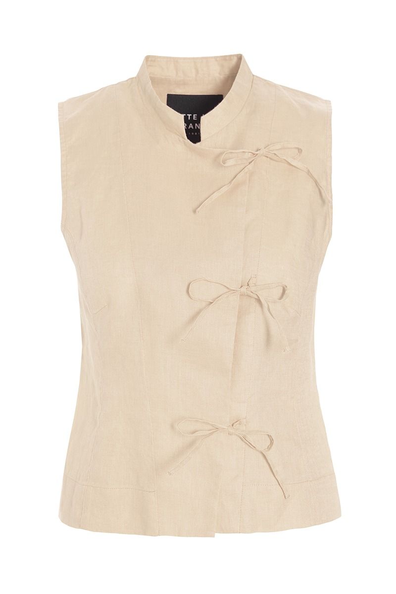 Airy linen sleeveless blouse