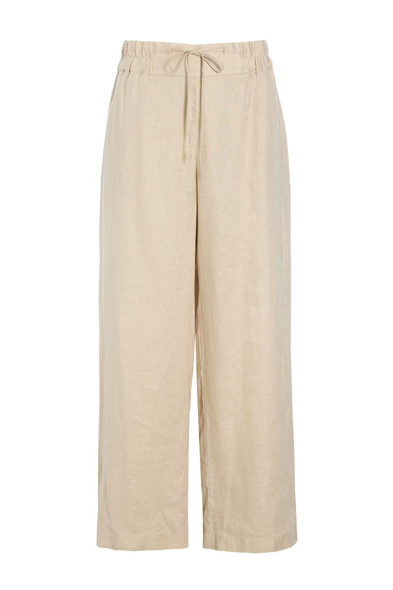 Airy linen straight trousers
