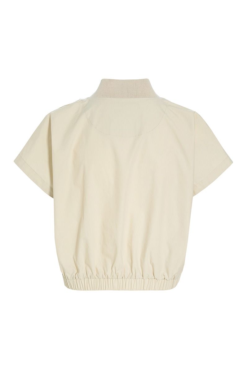 Paper poplin short sleeved shirt