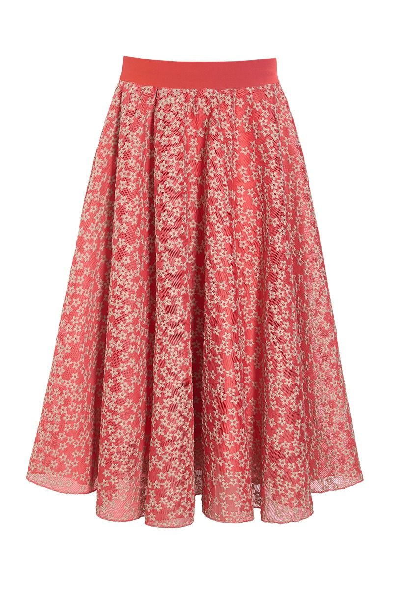 Flower mesh skirt