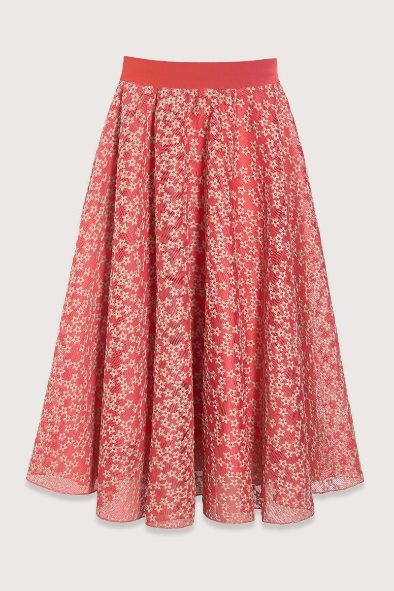 Flower mesh kjol