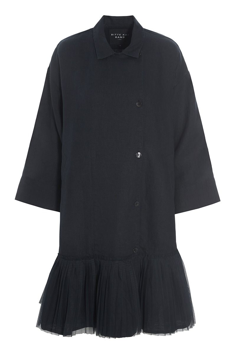 Lazy linen ruffle dress