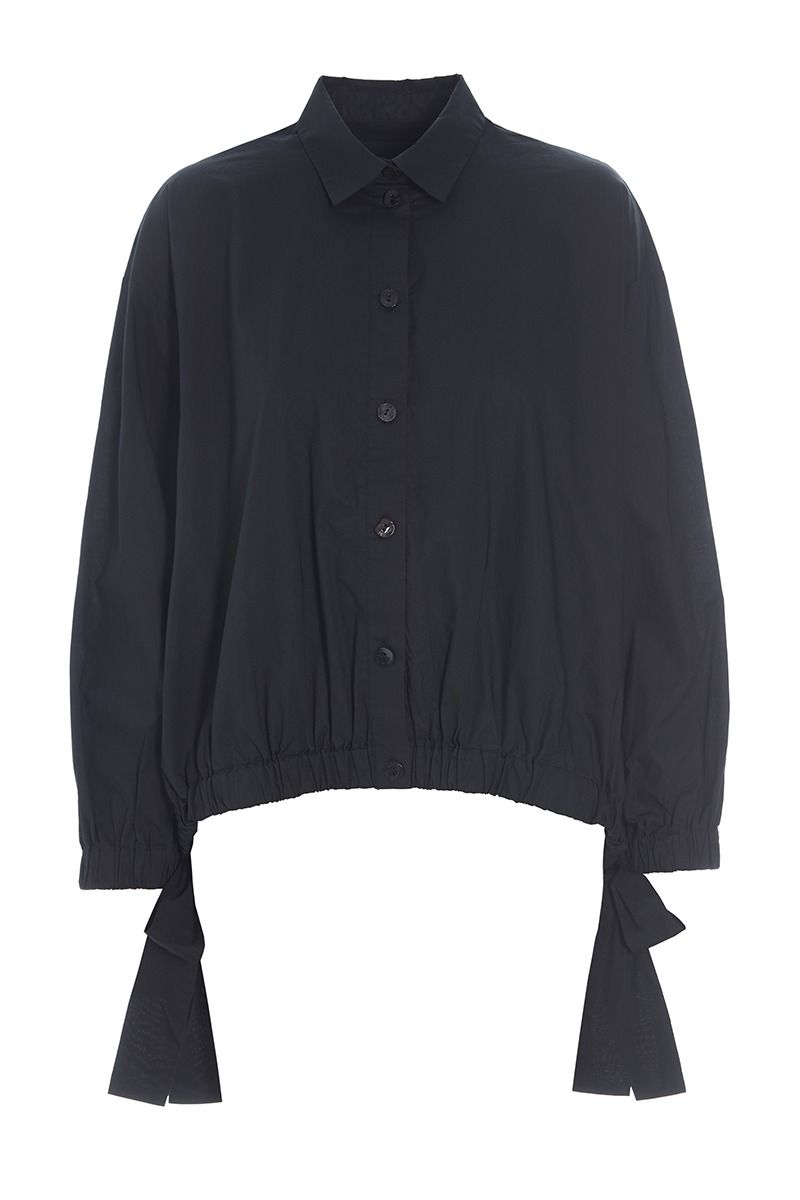 Core cotton shirt with drawstring