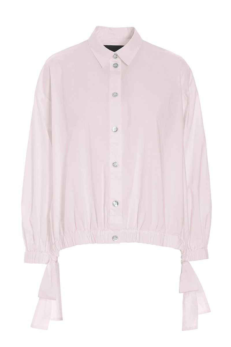 Core cotton shirt with drawstring