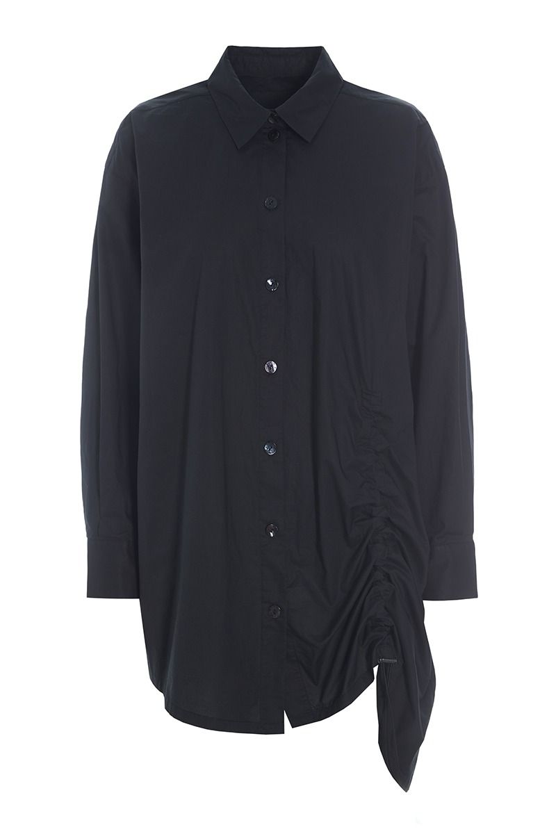 Core cotton shirt with front ruching