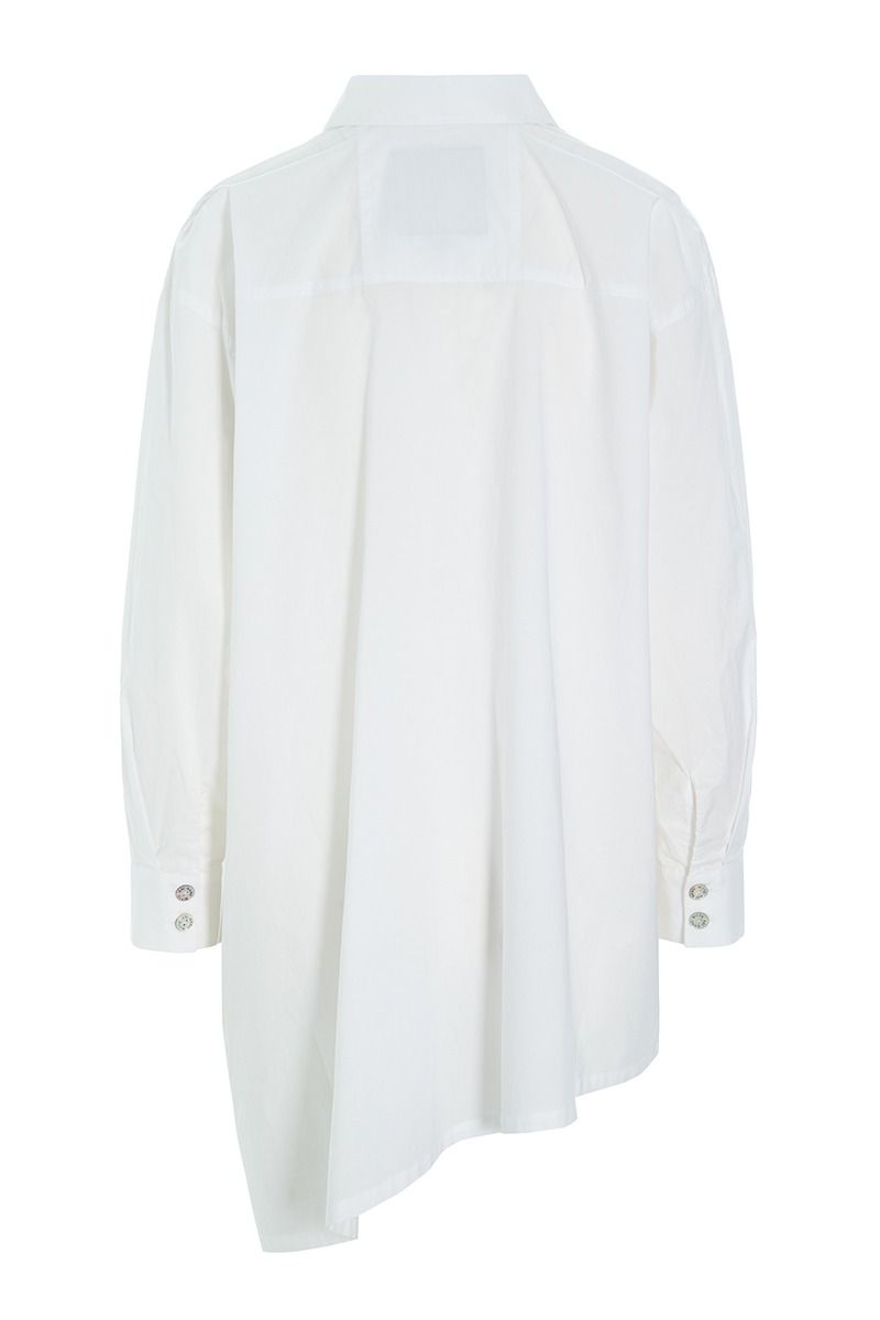 Core cotton shirt with front ruching