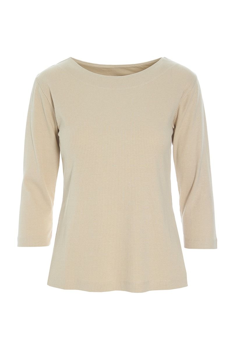 Naibu rib blouse with 3/4 sleeves