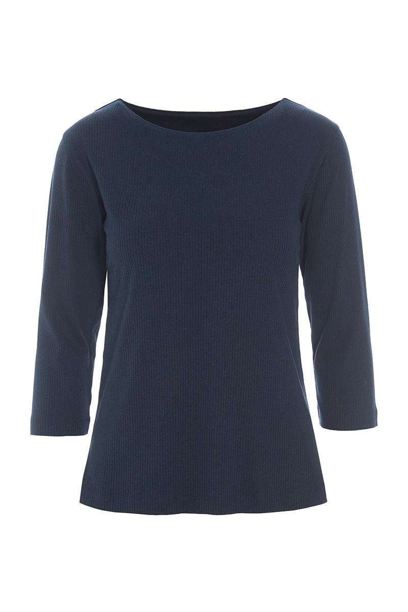 Naibu rib blouse with 3/4 sleeves