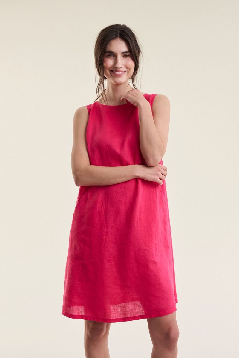 Airy linen kort kjole