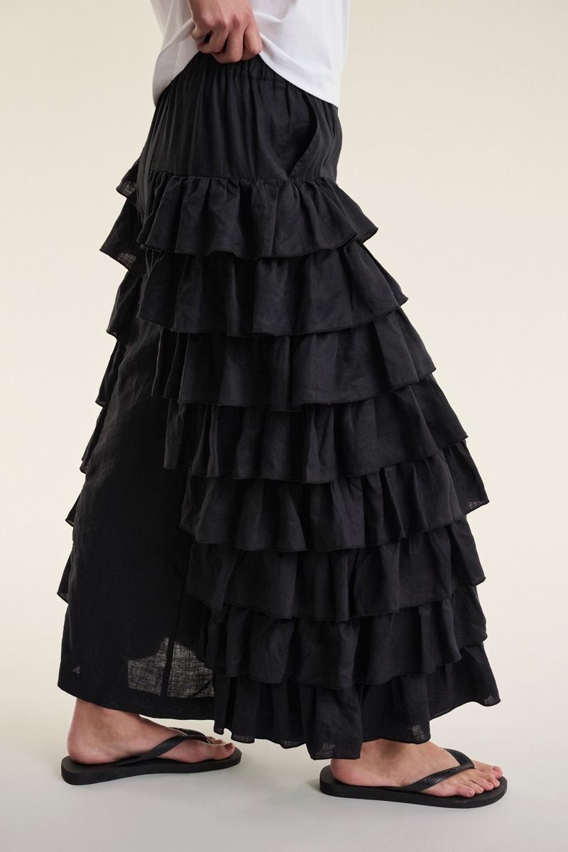 Airy linen flæsebukser