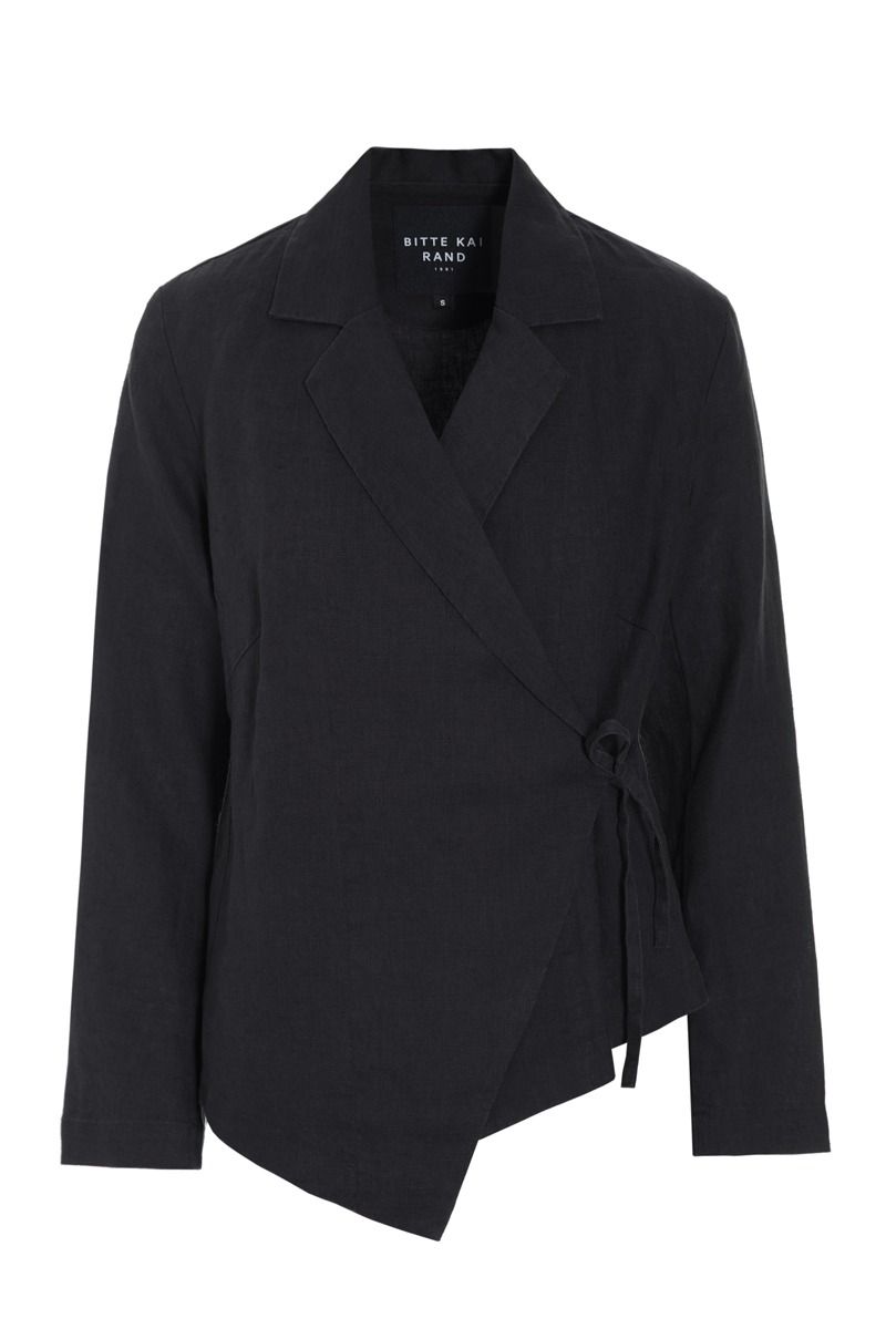 Lazy linen asymmetrisk jakke