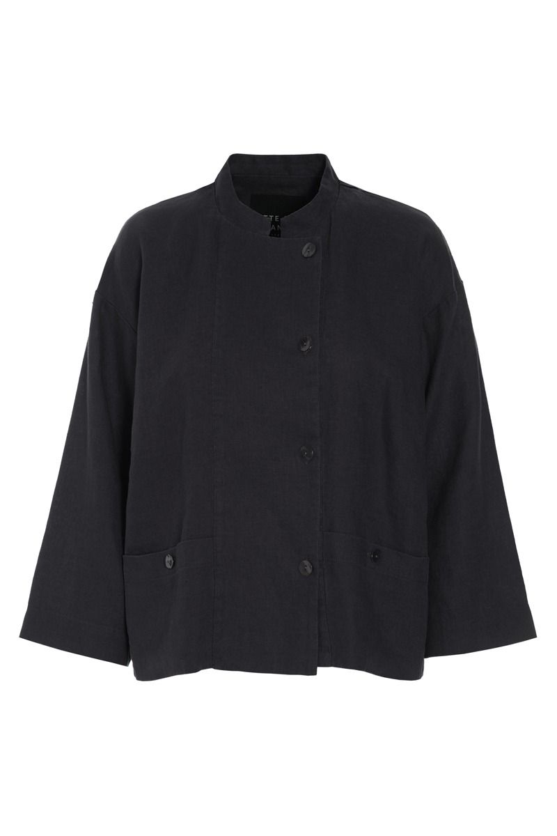 Lazy linen jakke med krave