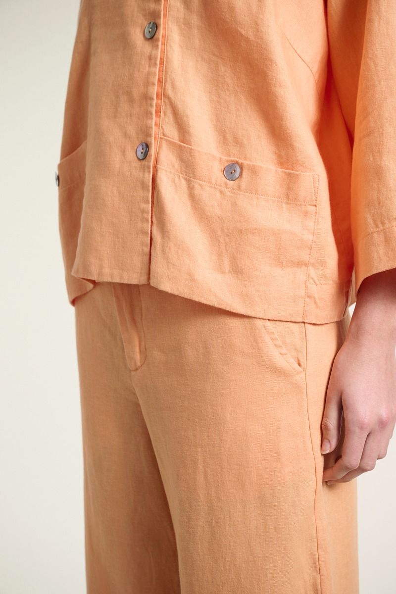 Lazy linen jakke med krave