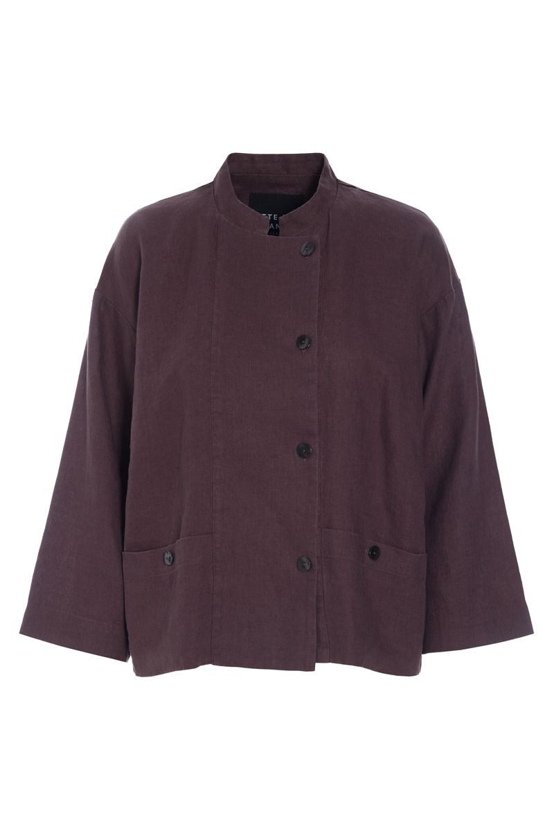 Lazy linen jakke med krave