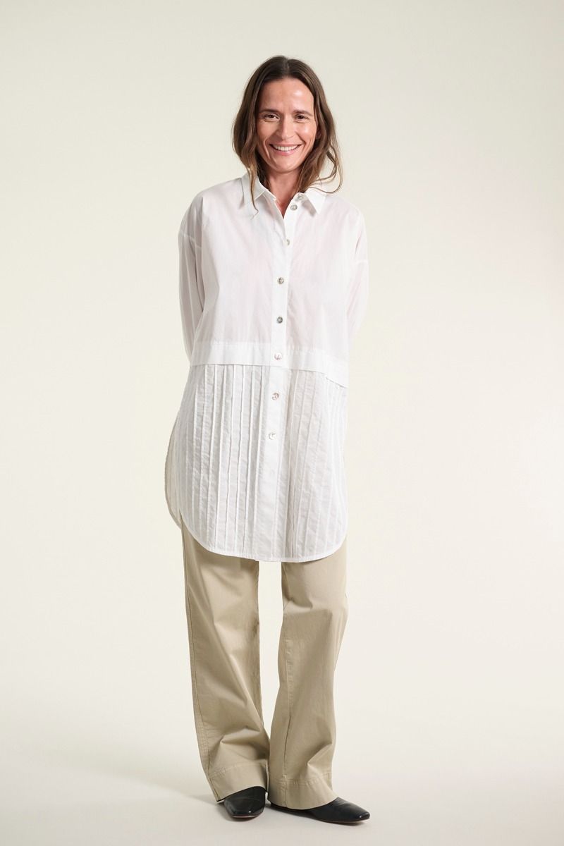 Core cotton pintuckskjorte