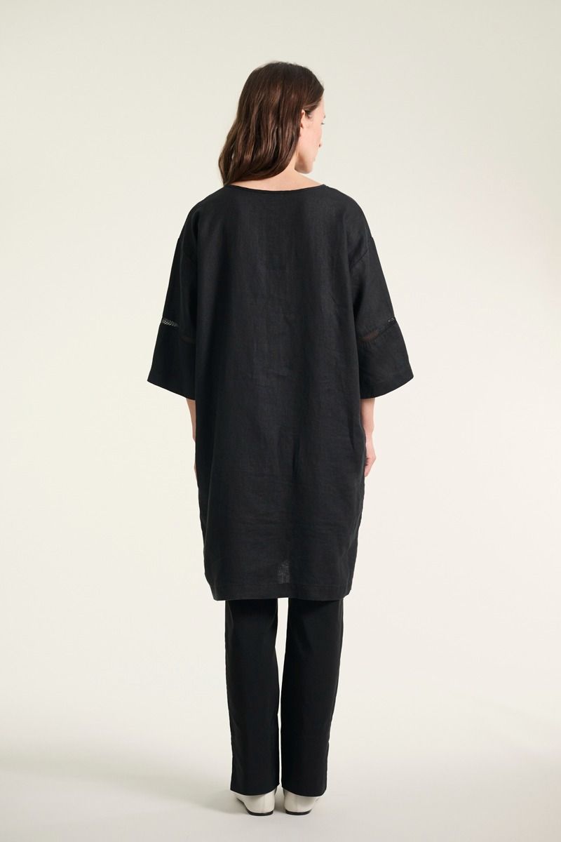Lazy linen kjole med paneler