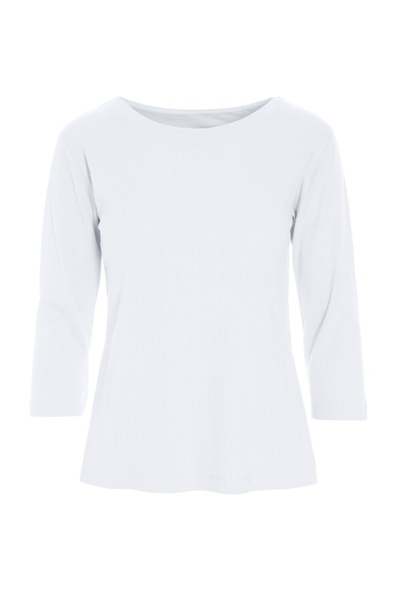 Naibu rib bluse med 3/4 ærme