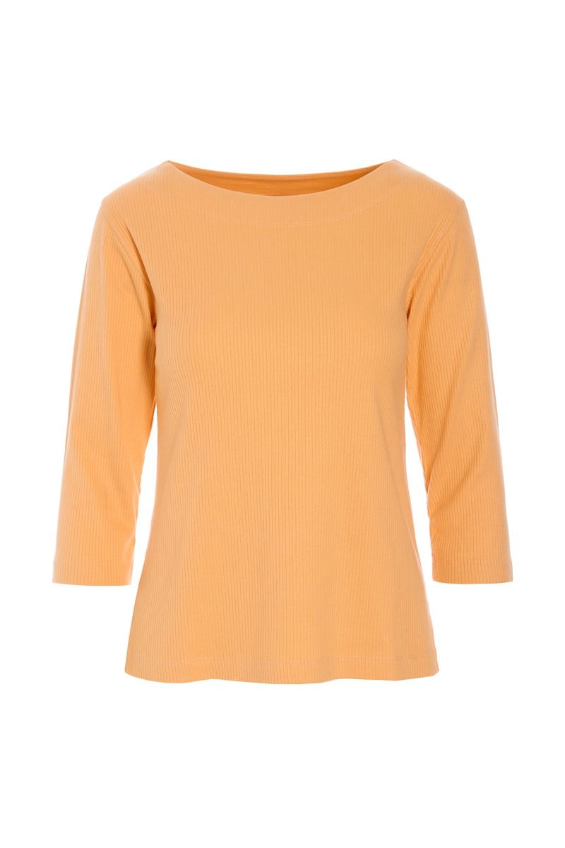Naibu rib bluse med 3/4 ærme