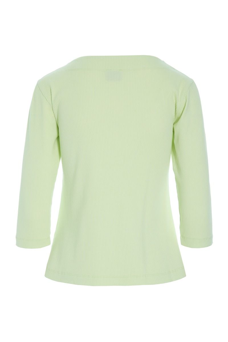 Naibu rib bluse med 3/4 ærme