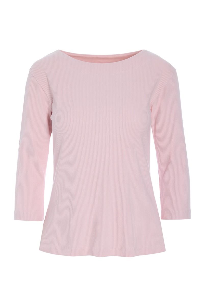 Naibu rib bluse med 3/4 ærme