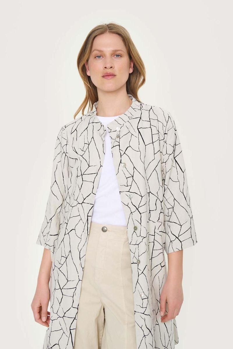 Craquelure coat dress