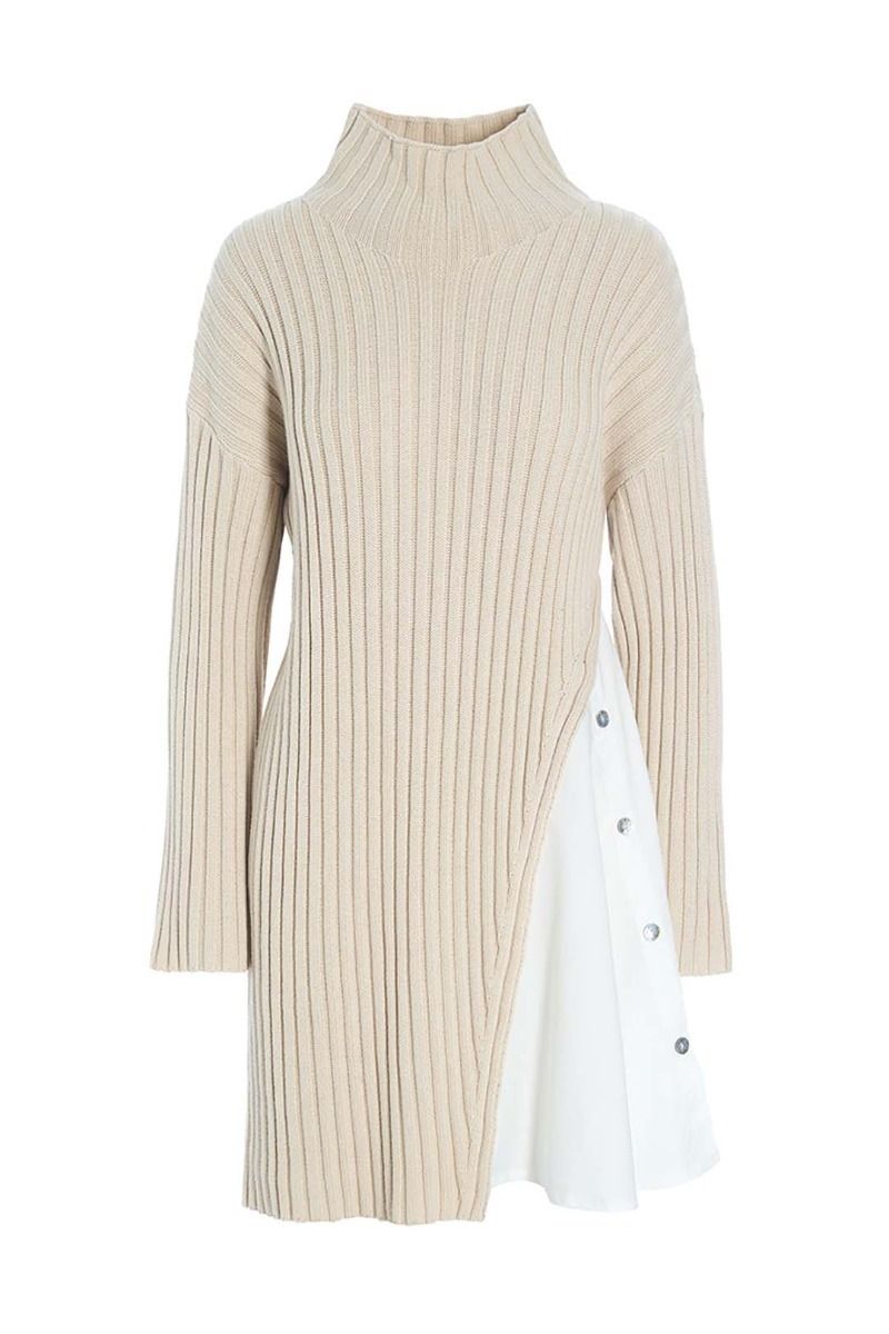 Gamine knit long blouse
