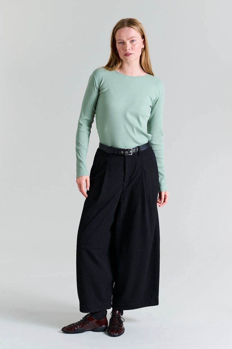 Naibu rib langærmet bluse