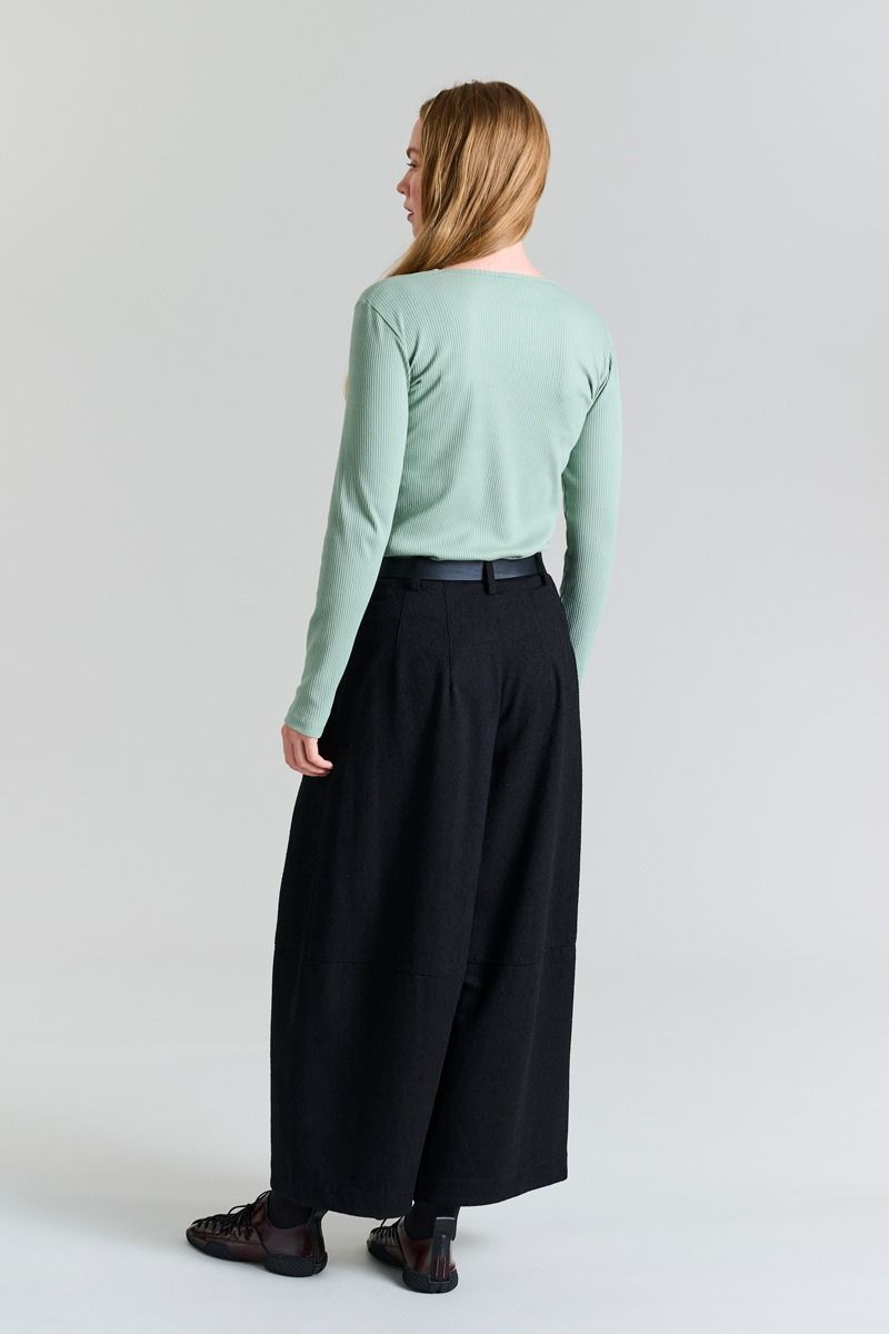 Naibu rib langærmet bluse