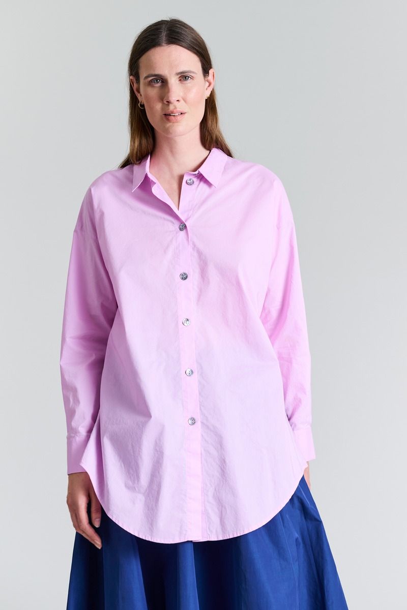 Core cotton skjorte med lukning i ryg