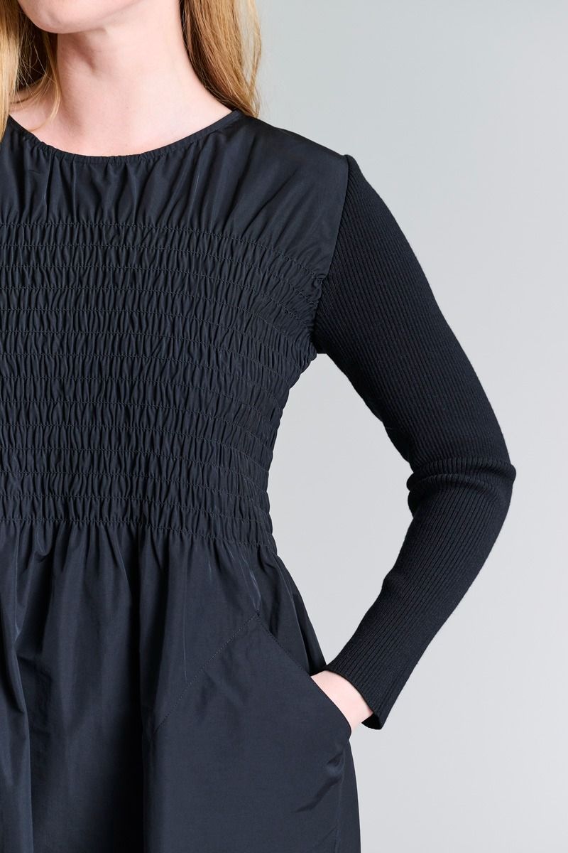 Fukkura poplin kjole med smock