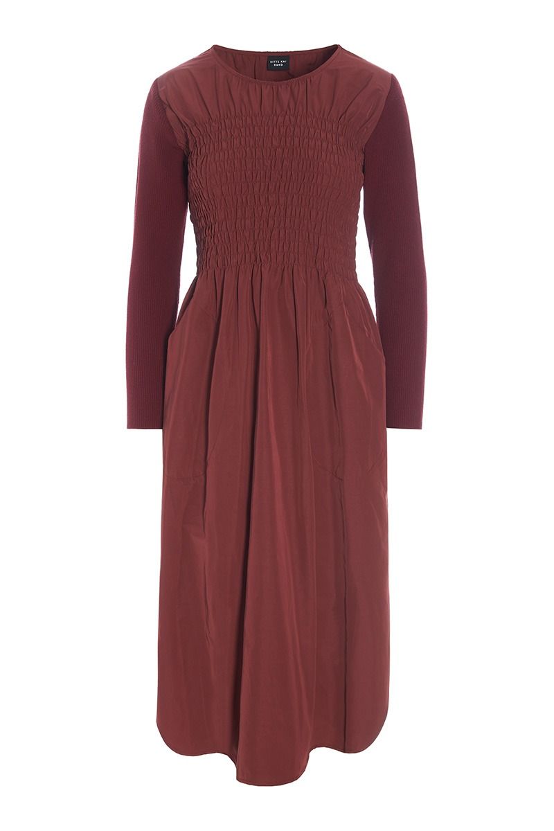 Fukkura poplin kjole med smock