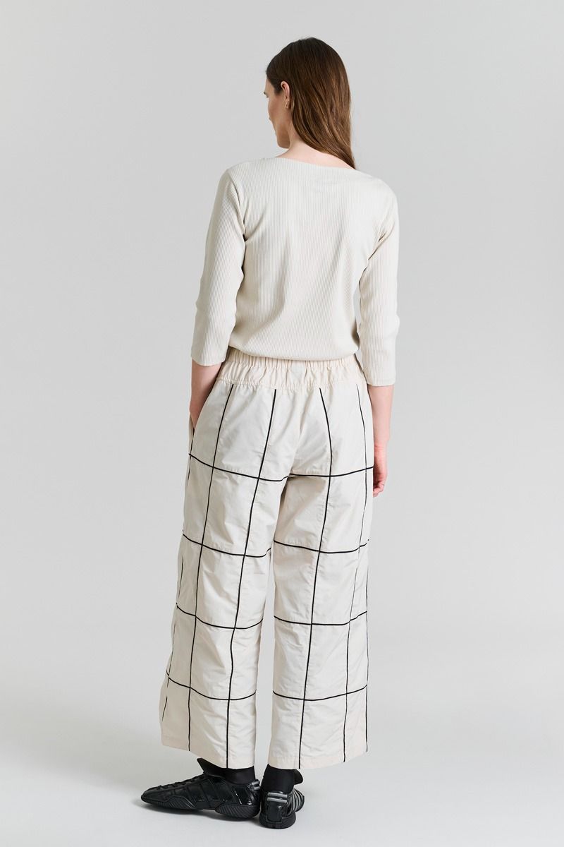 Naibu rib bluse med 3/4 ærme