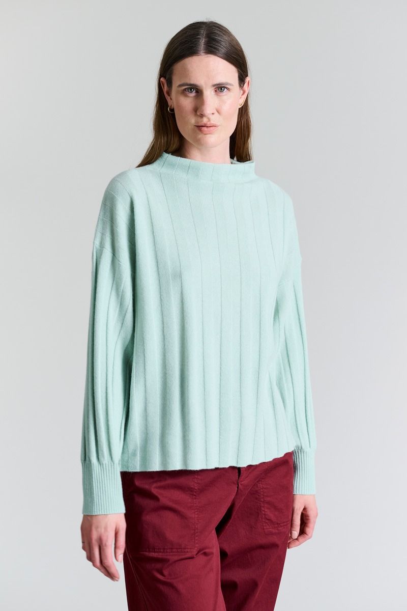 Cloud cashmere rib bluse