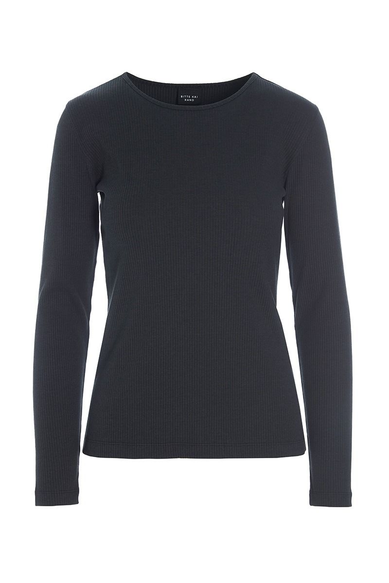 Naibu rib langærmet bluse