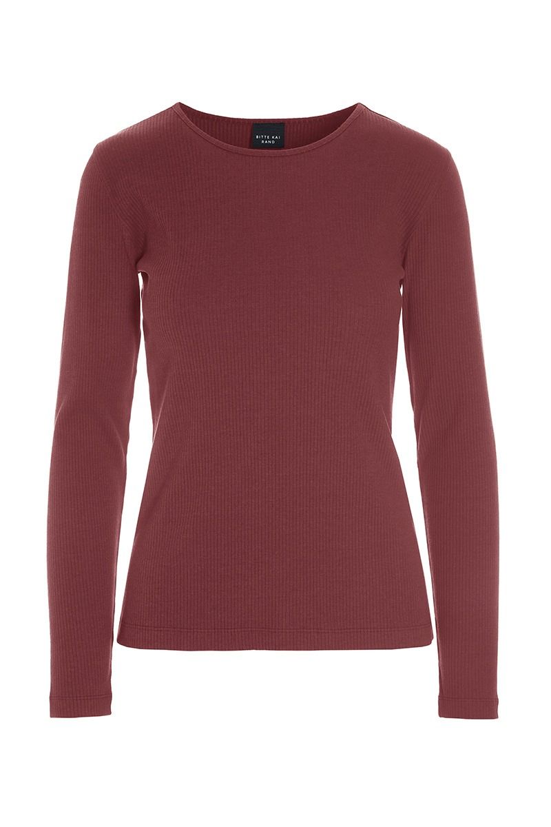 Naibu rib langærmet bluse